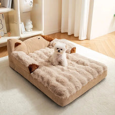 Fluffy Pet Bed - Soft Cushion Mat for Small and Large Dogs, Cozy Kennel Basket for Puppies and Cats, Warm Blanket and Pet Accessories.