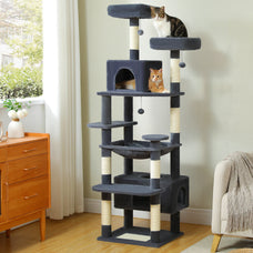 Large Cat Tree Tower – Sisal Scratching Posts, Hammock, Padded Perches & Condos