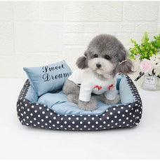 Plush Dog Sofa Bed - Fluffy and Warm Winter Bedding for Small Dogs, Puppies, and Cats, Cozy Basket Mat with Cushion, Pet Supplies and Accessories.