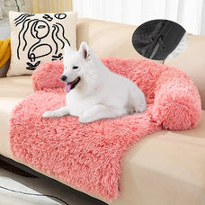 Washable Plush Dog Bed - Fluffy Pet Mat for Dogs and Cats, Large and Medium Sizes, Warm Kennel Accessory, Soft Furniture Basket