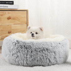 Fluffy Plush Dog Bed - Warm and Washable Pet Sofa for Small and Large Dogs, Medium Kennel Basket, Cozy Furniture and Accessories for Puppies and Cats.